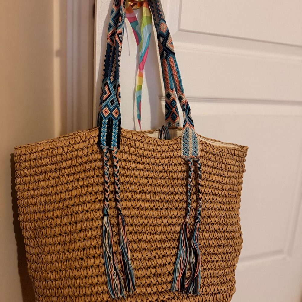 Fallon & Royce Gemma Woven Straw Tote
